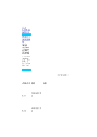 日立SJ700故障代码