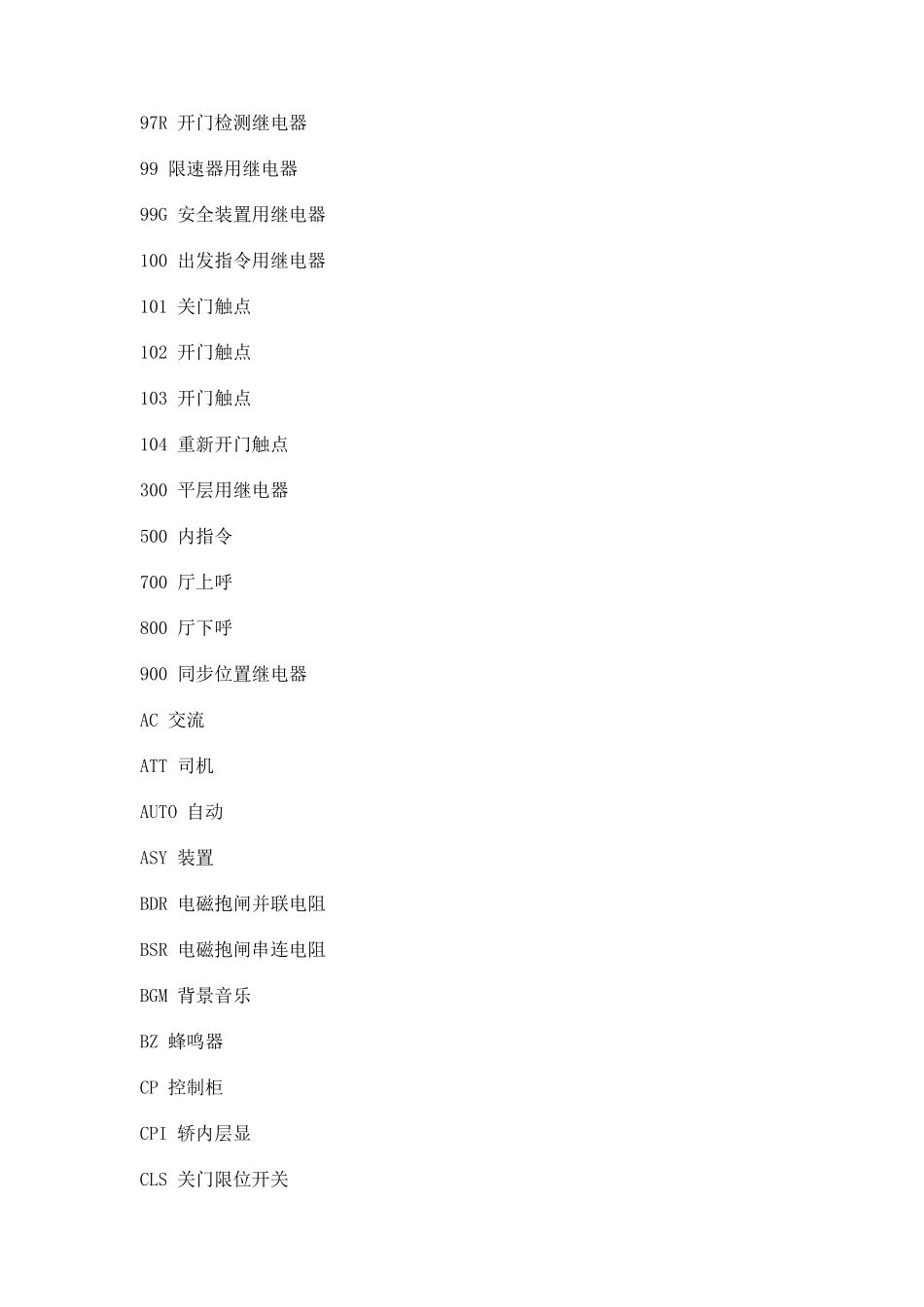 日立电梯电气和故障代码说明_第3页