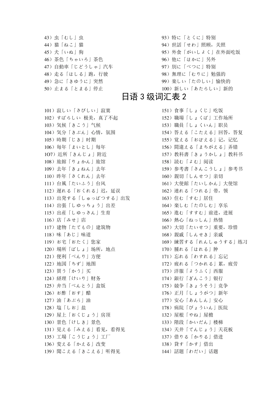 日语3级词汇表_第2页