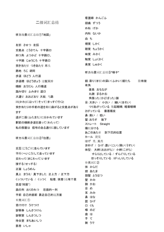 日语N2词汇总结