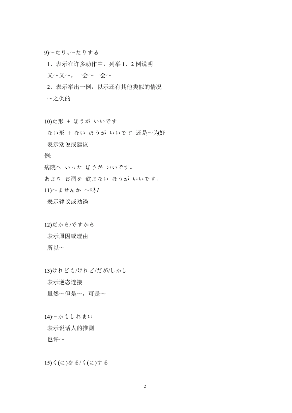 日语N5N3基础语法总结_第2页