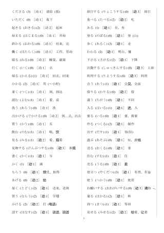 日语_动词词汇大全