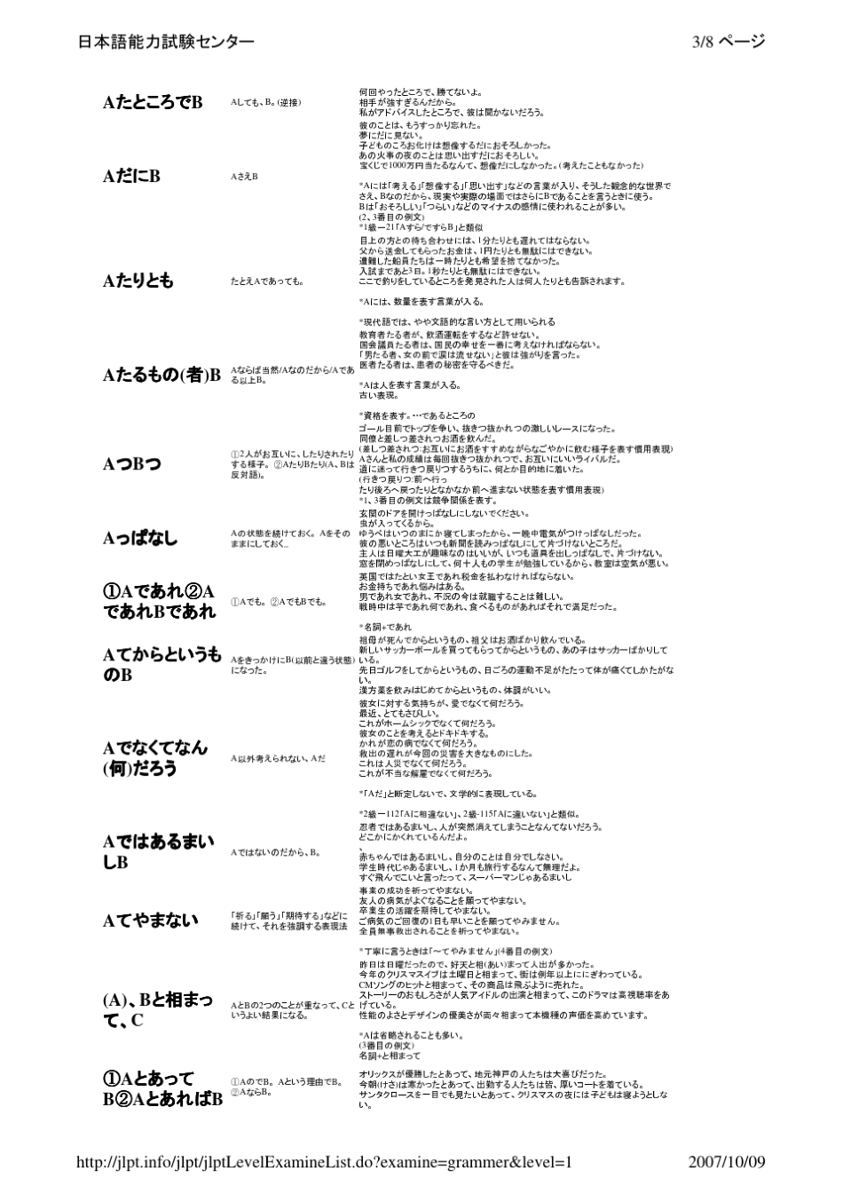 日语一级语法总览(日语能力考试中心官方资料)_第3页