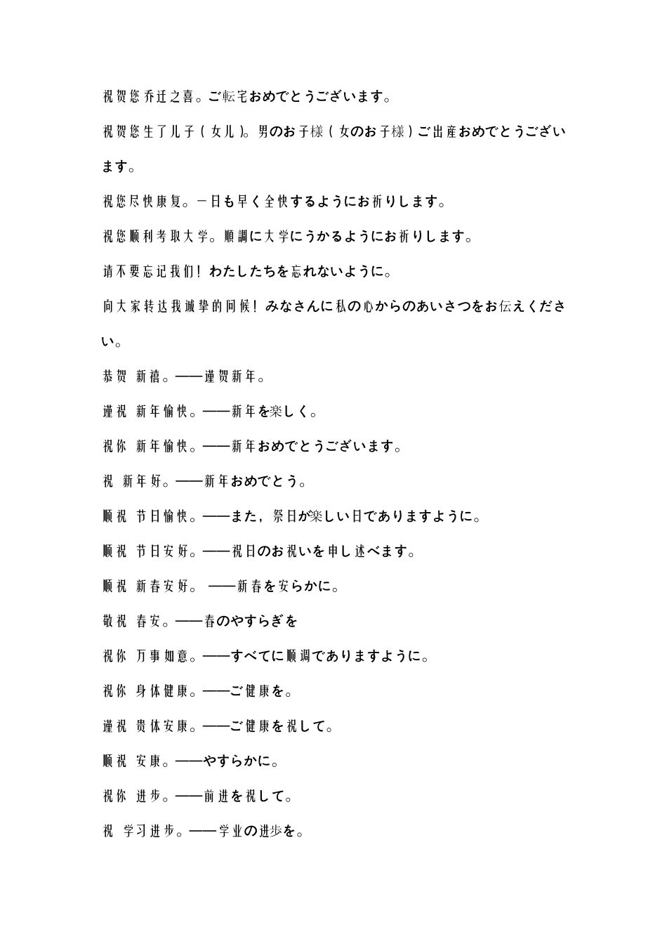 日语中的祝福语_第2页