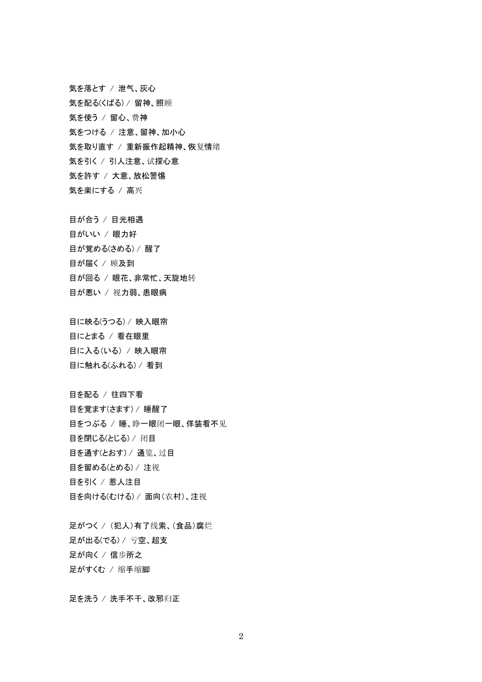 日语二级惯用语汇总_第2页