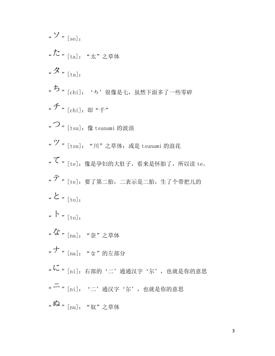 日语五十音图记忆法(演变+象形联想)_第3页