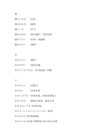 日语使用身体词汇表达的惯用语