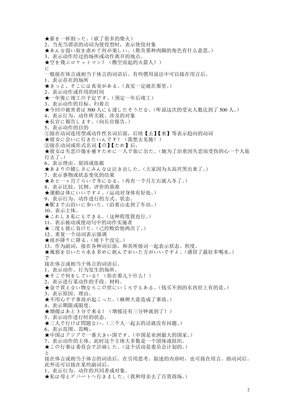 日语助词分类表_第2页