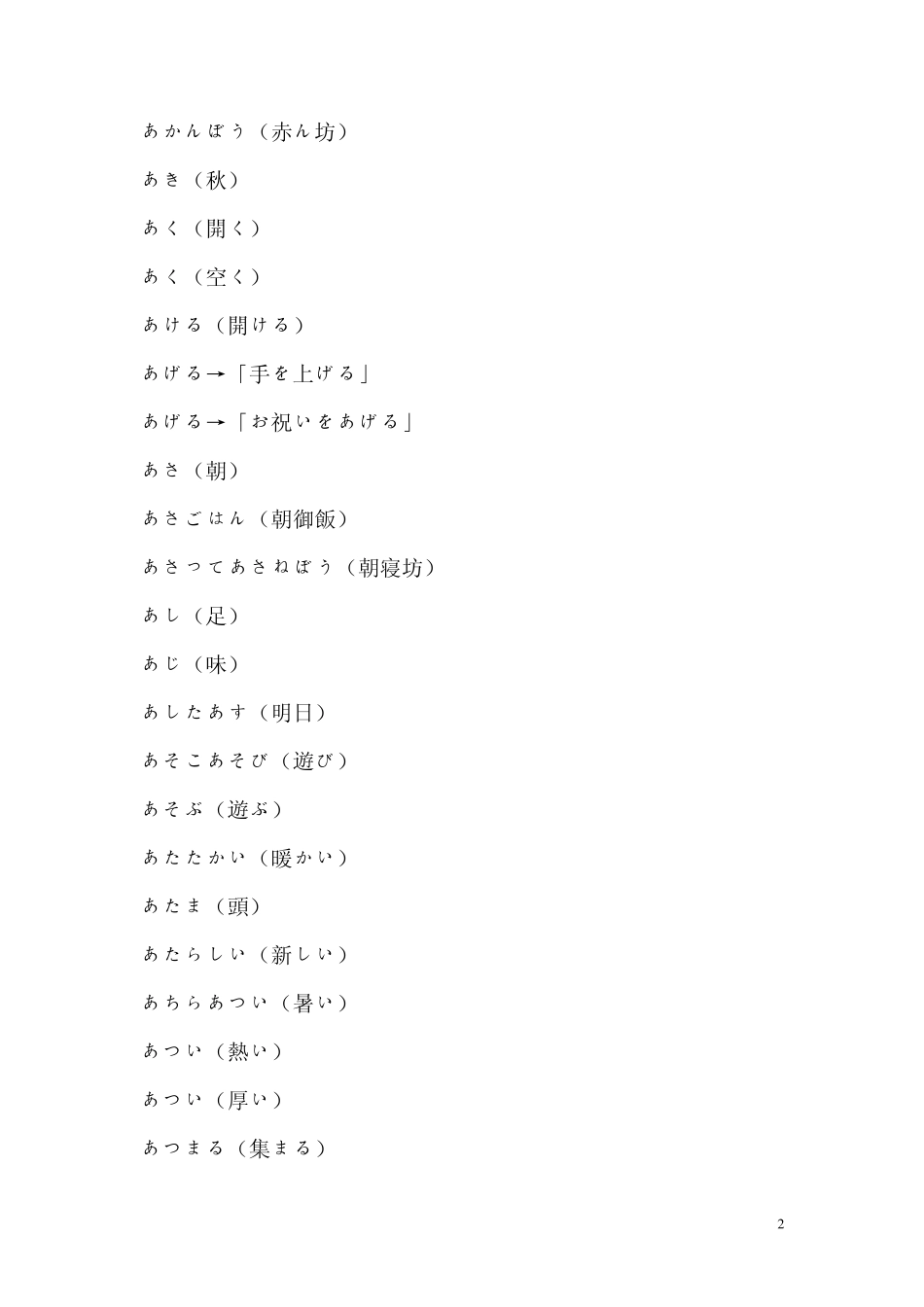日语单词四级分类汇总‘_第2页