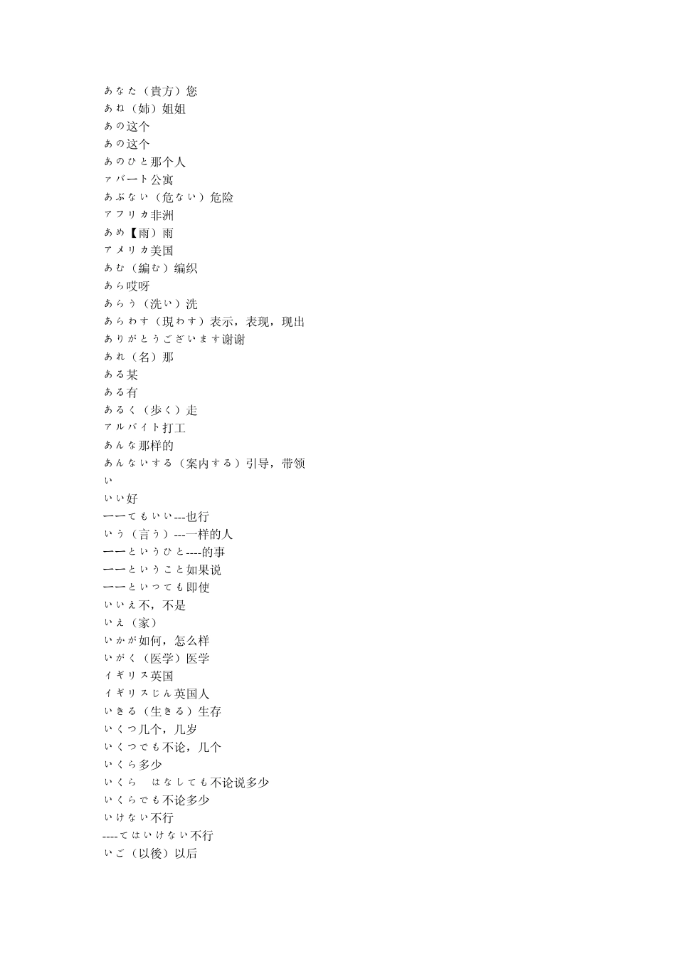 日语口语常用单词表_第2页