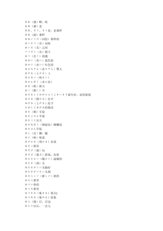 日语口语常用单词表