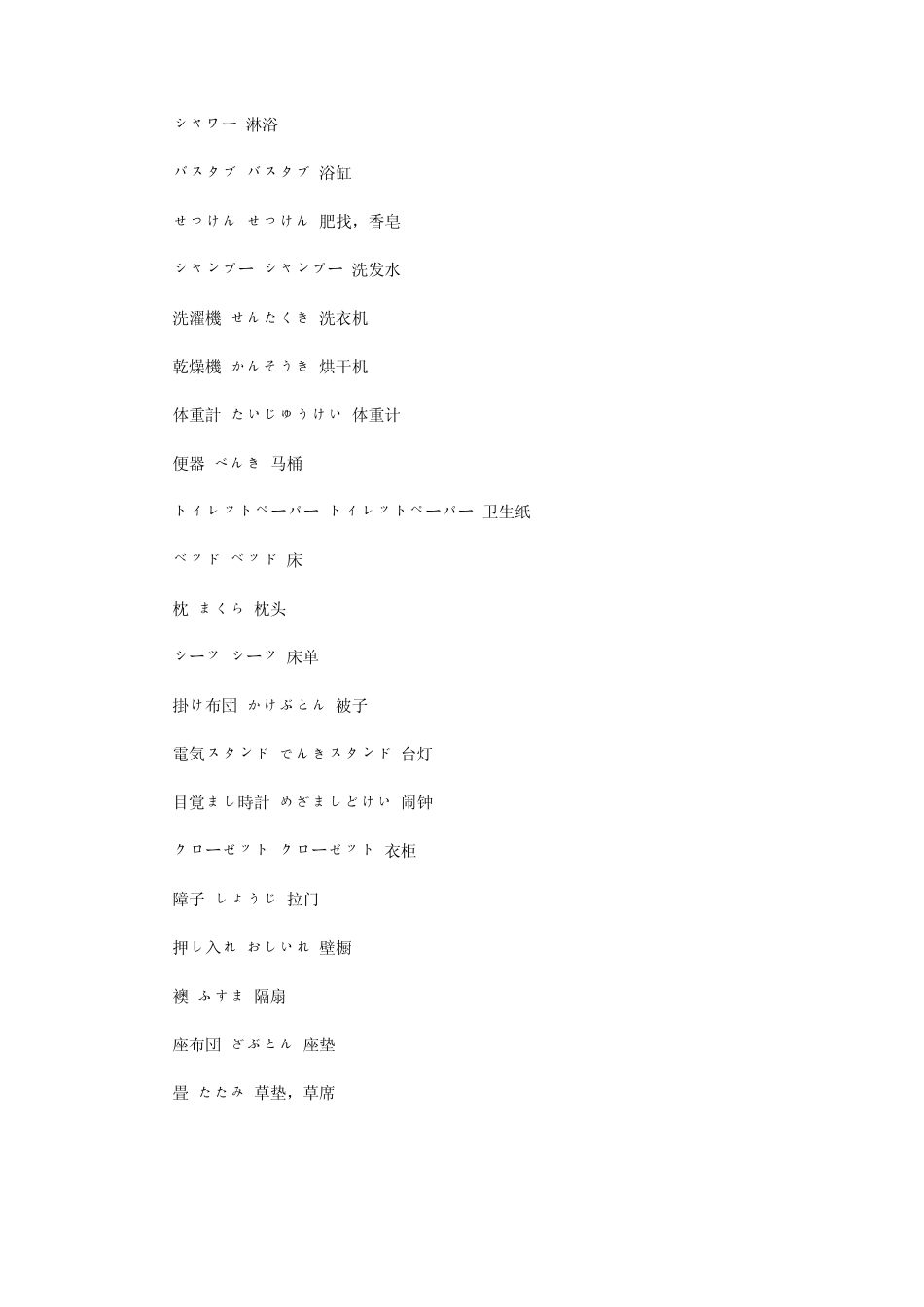 日语口语常用词汇_第3页