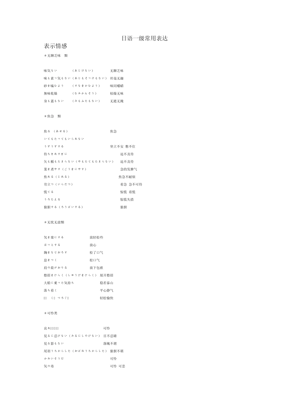 日语常用表达方式_第1页