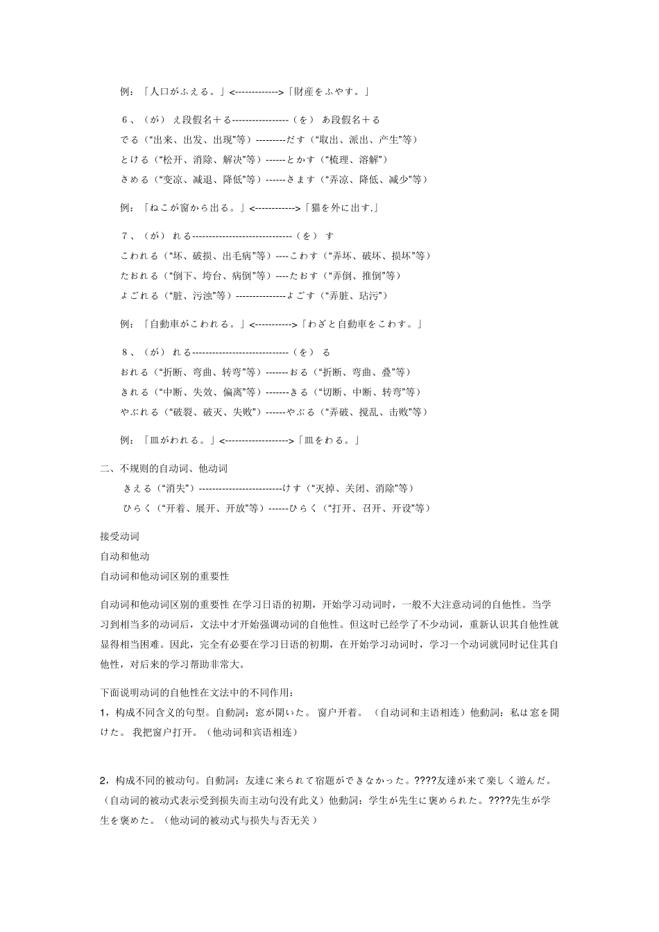 日语常见自动词他动词_第2页