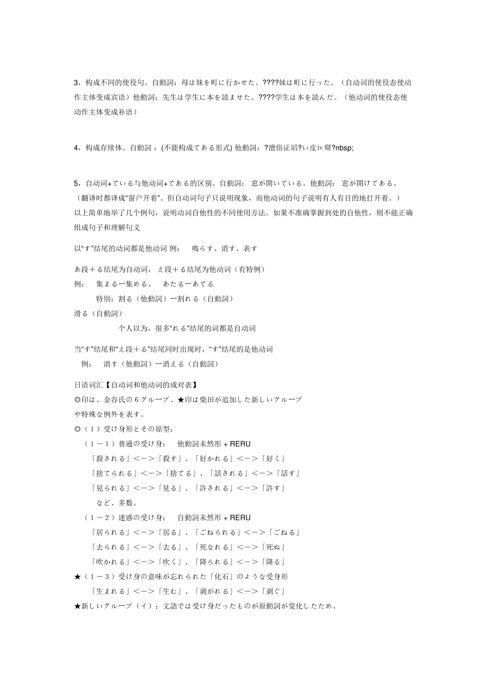 日语常见自动词他动词_第3页