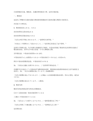 日语敬语总结