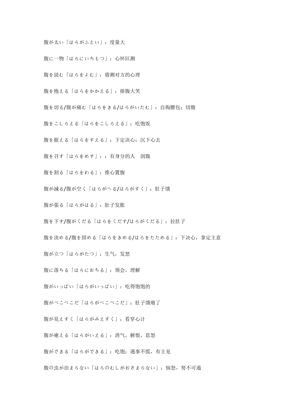 日语有关身体部位的惯用语_第3页