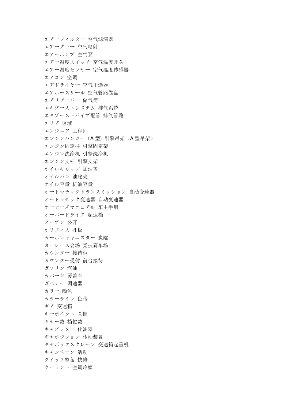 日语汽车零部件词汇_第2页
