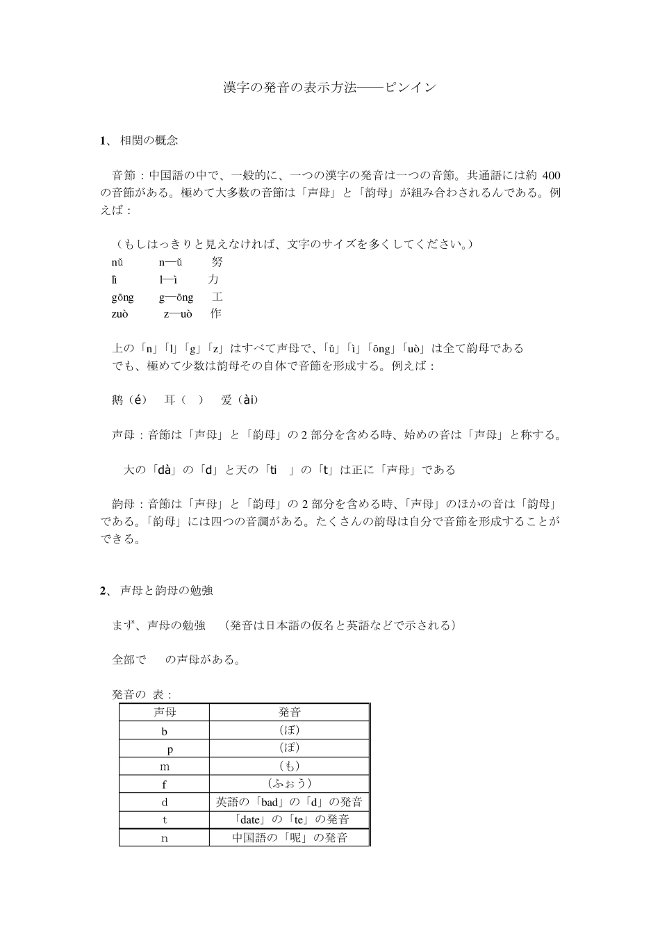 日语版汉语拼音读法_第1页