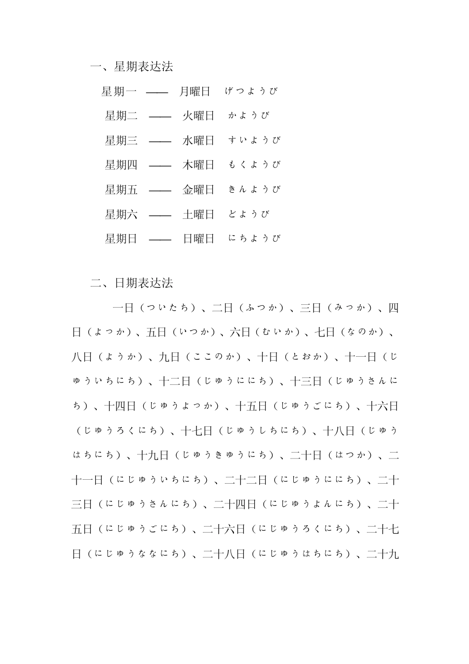 日语的时间表达_第1页