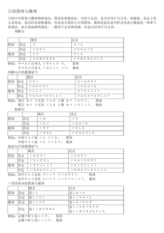 日语简体与敬体
