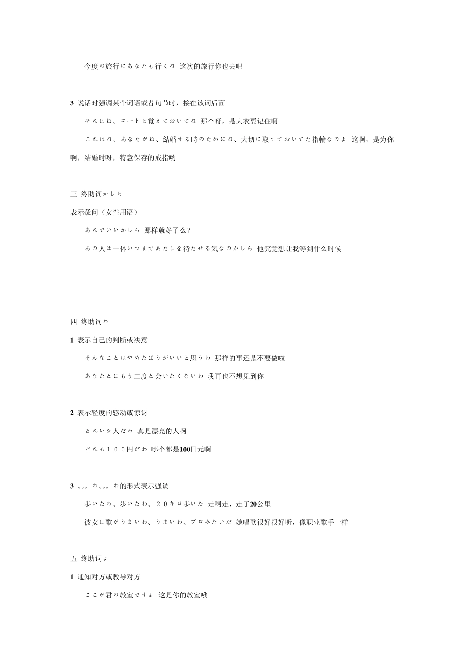 日语终助词用法大全_第2页