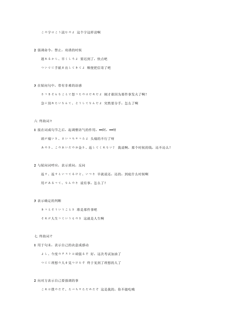 日语终助词用法大全_第3页