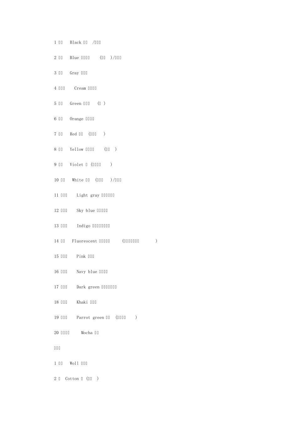 日语词汇服装专业_第1页