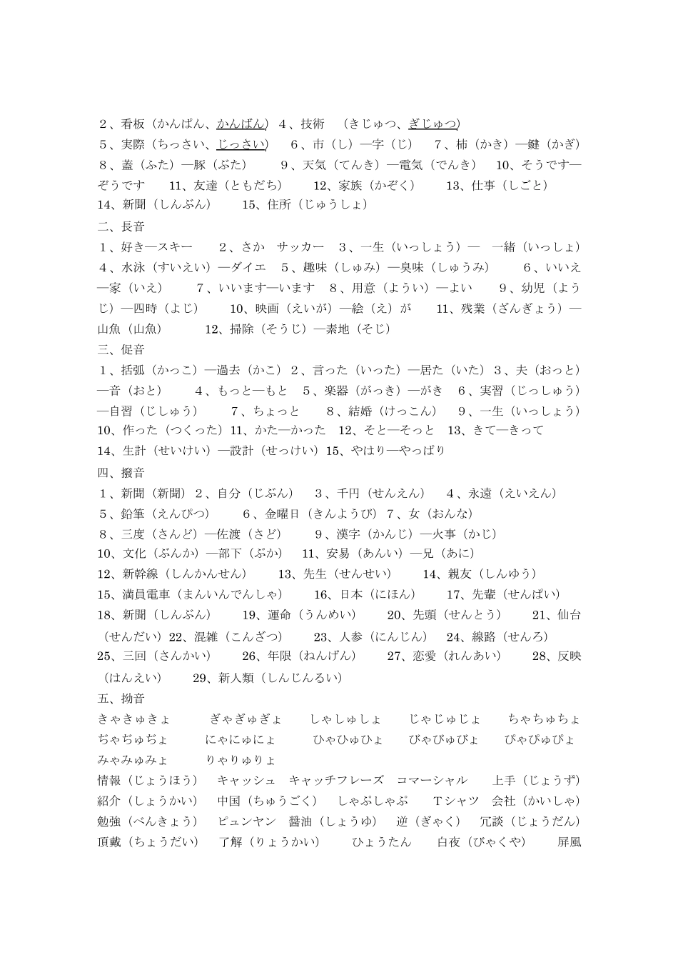 日语语音五十音图初级发音练习和初级日常用语_第3页