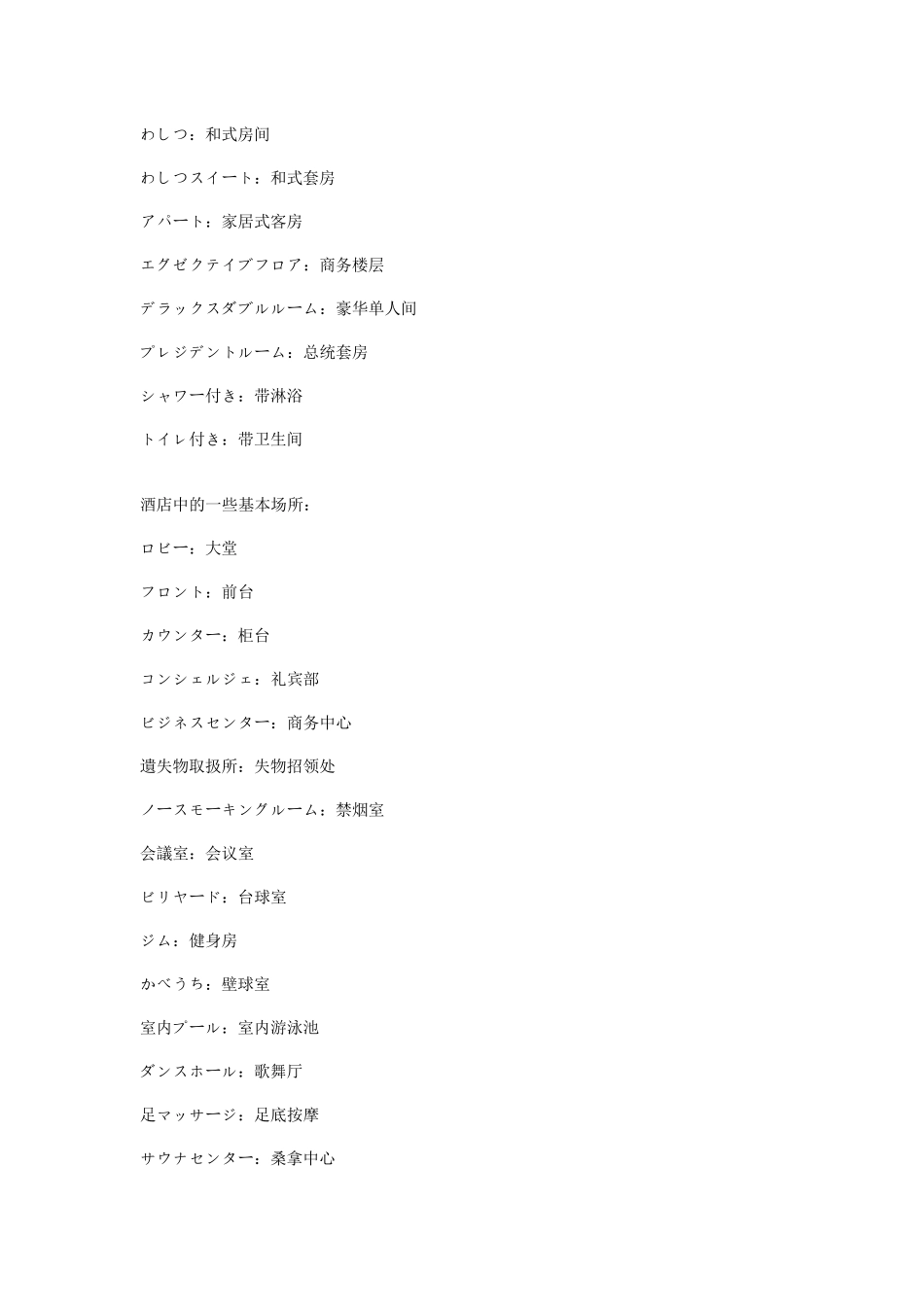 日语酒店用语_第2页