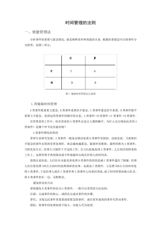 时间管理对工作的重要性