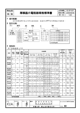 旺诠电阻规格书