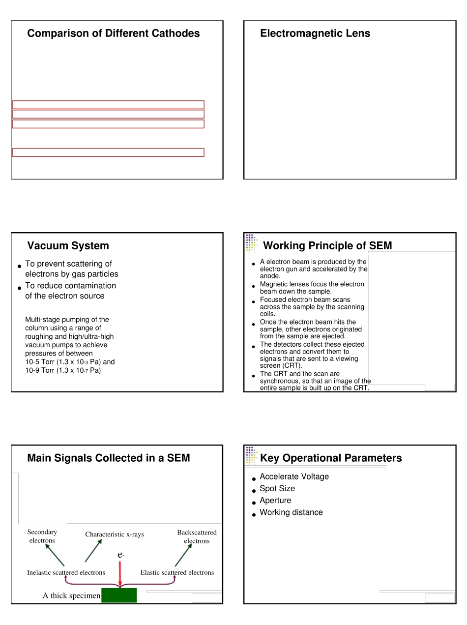 昆士兰大学权威电镜分析专家邹进教授关于TEM、SEM的讲稿SEM_2009hand_over_第2页