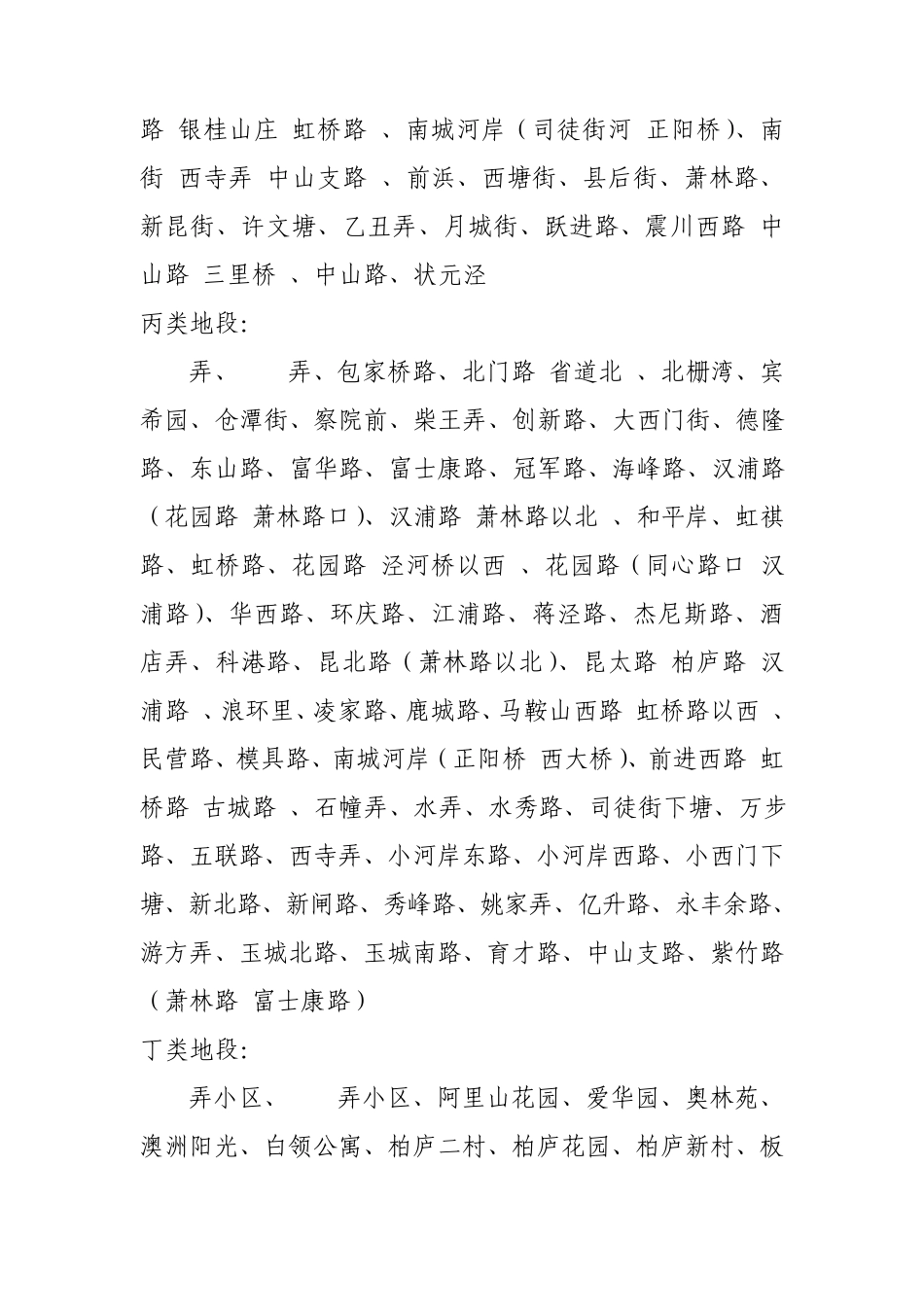 昆山市地域路段等级分类表_第2页