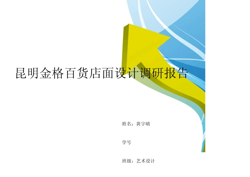 昆明金格百货调研报告_第1页