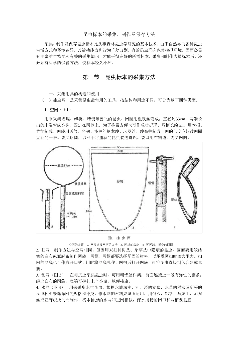昆虫标本的采集、制作及保存方法_第1页