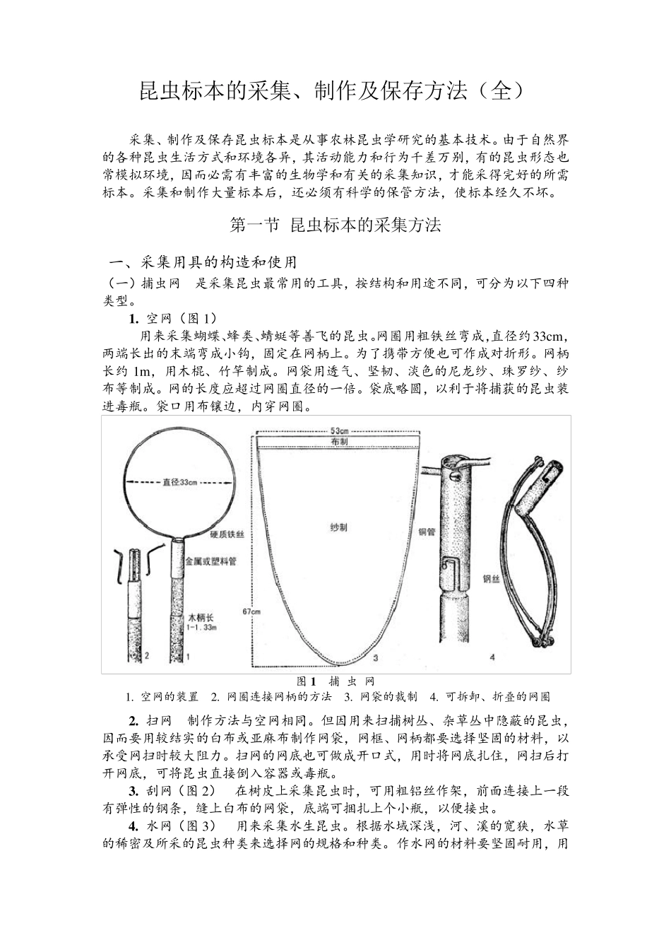 昆虫标本采集制作及保存方法_第1页
