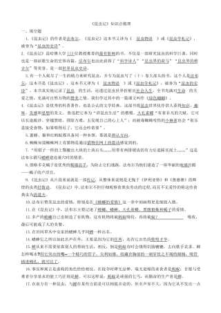 昆虫记知识点梳理