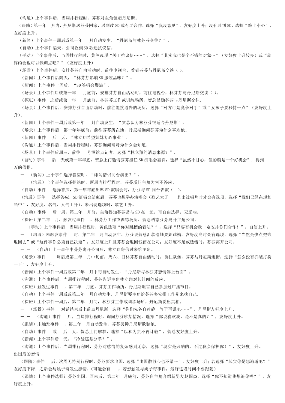 明星志愿3及资料设定集总攻略打印版_第3页