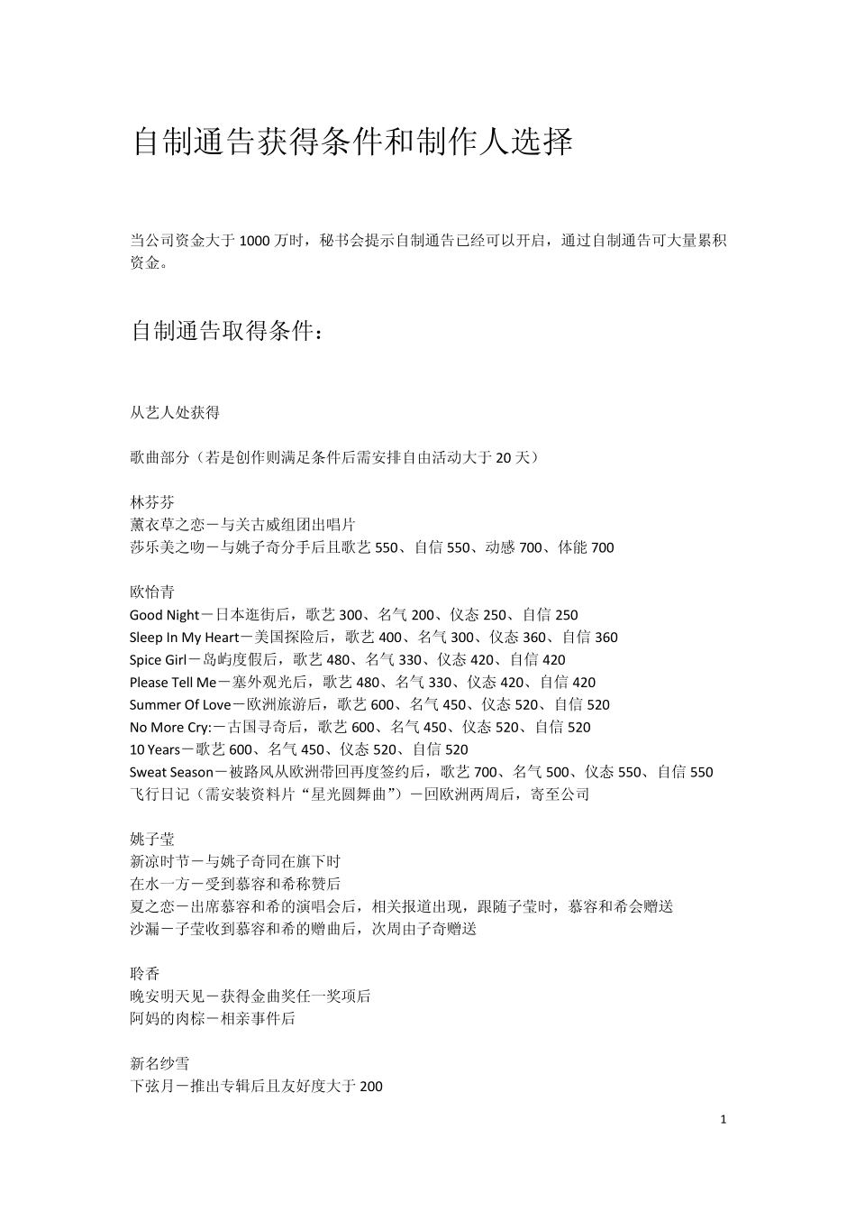 明星志愿3自制通告攻略_第1页