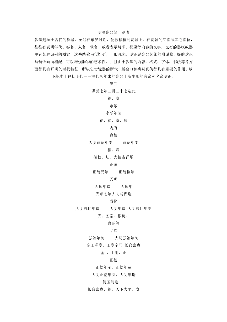 明清瓷器款一览表_第1页