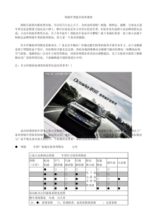 明锐车型最全保养调查