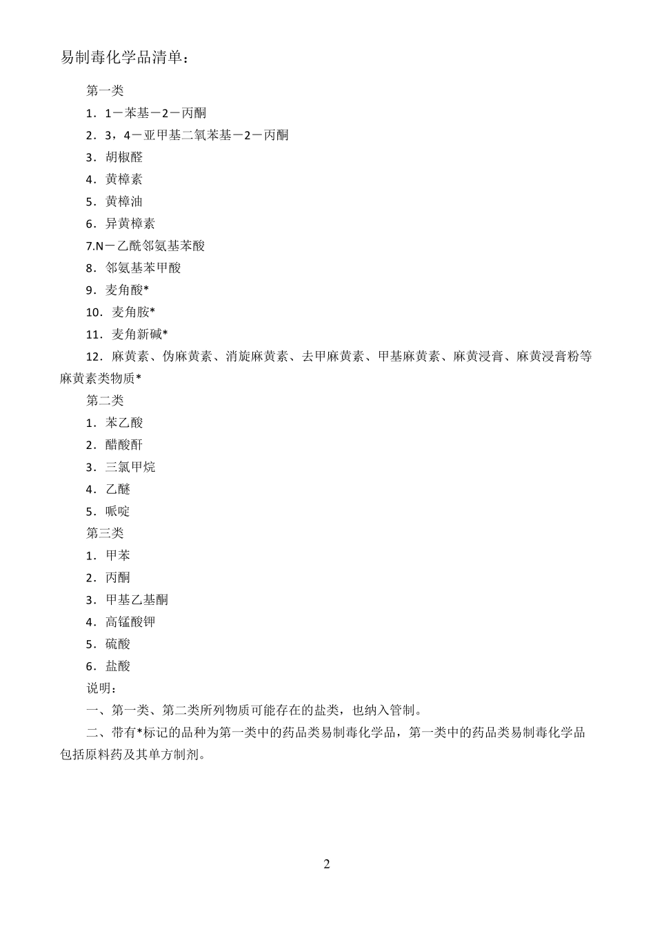 易制毒,易制爆,剧毒化学品清单_第2页