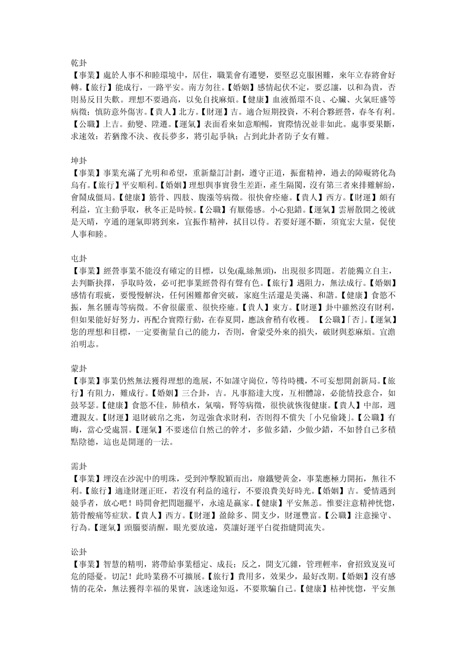 易经六十四卦解卦预测分析(第三部)_第1页