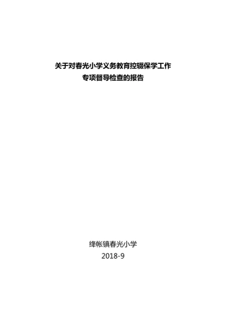春光小学控辍保学工作专项督导检查报告