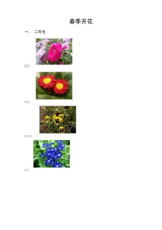 春季开花的植物