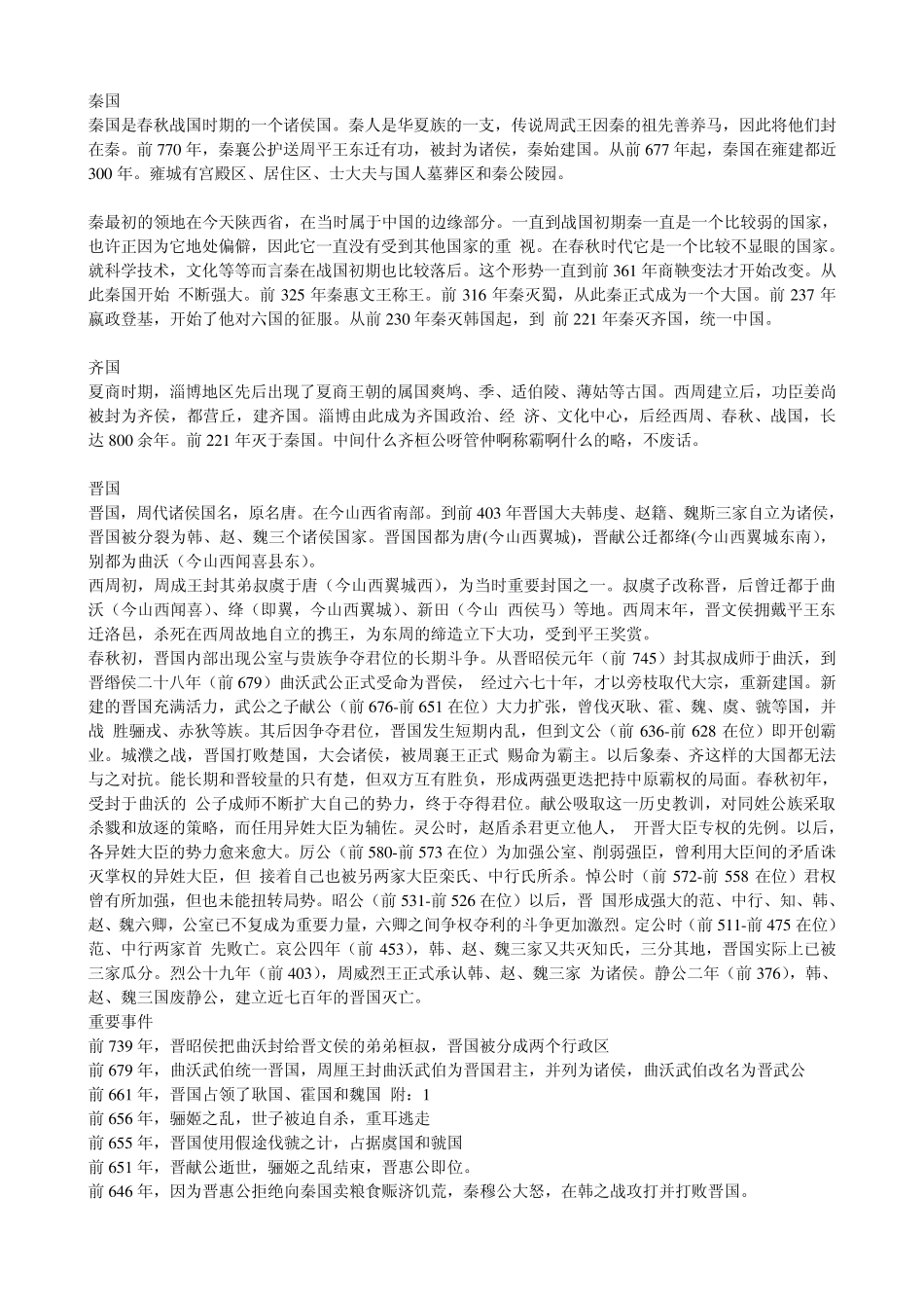 春秋战国130余个国家的简介_第1页