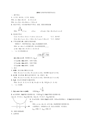春考数学知识点