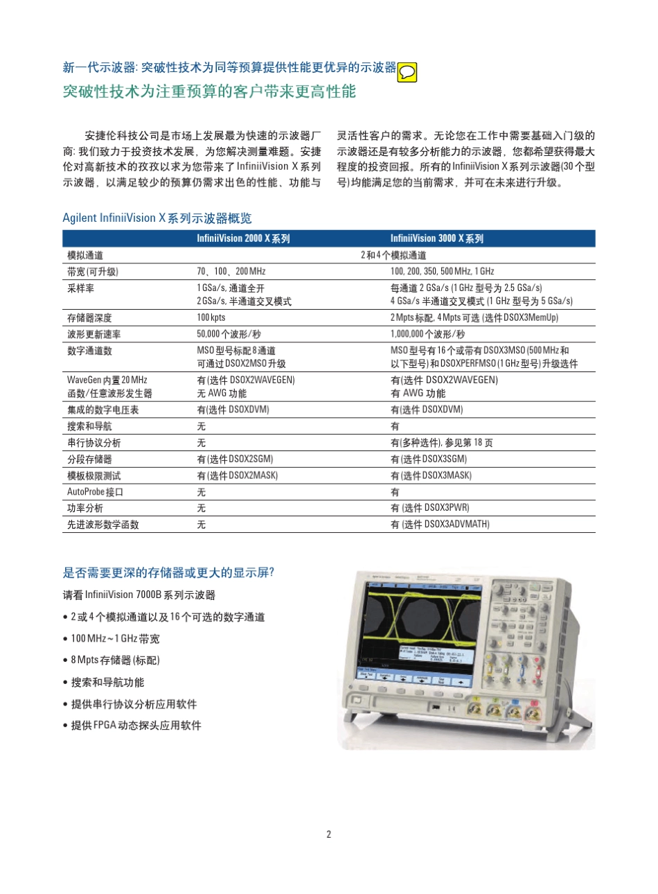 是德科技keysight3000x系列示波器说明书使用手册技术资料_第2页