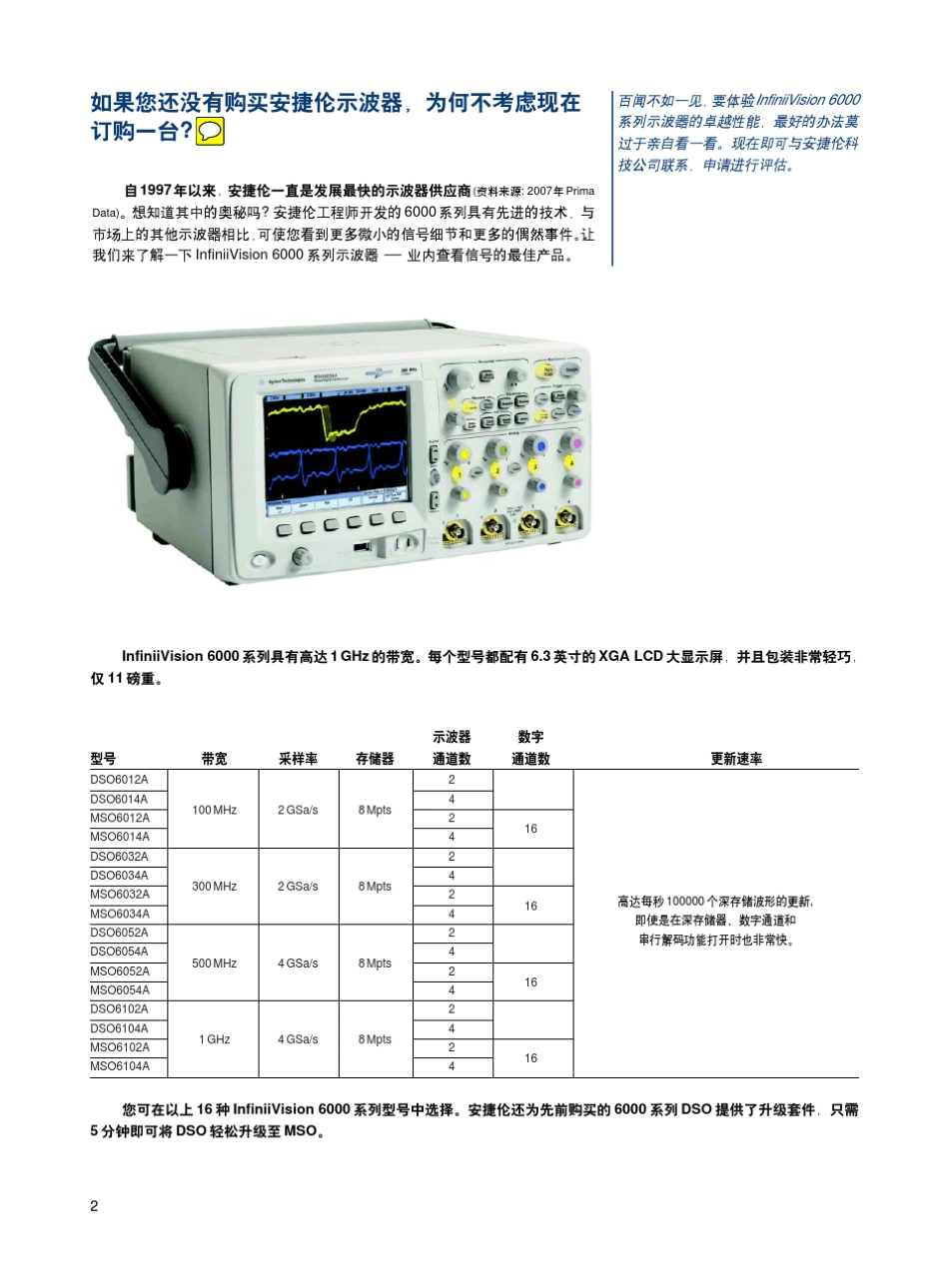 是德科技keysight6000系列示波器说明书技术资料安捷伦agilent_第2页